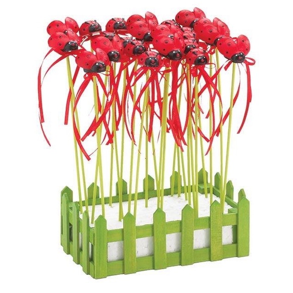 Resin Ladybug Picks (Set of 2) - Picture 2 of 2